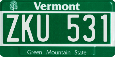 VT license plate ZKU531