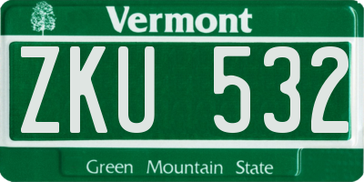 VT license plate ZKU532