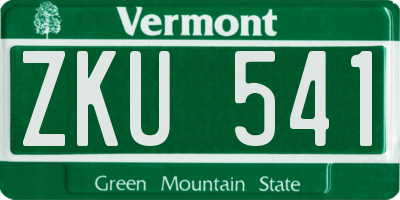 VT license plate ZKU541