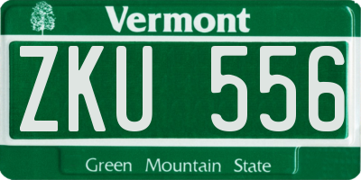 VT license plate ZKU556