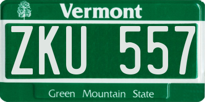 VT license plate ZKU557
