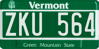VT license plate ZKU564