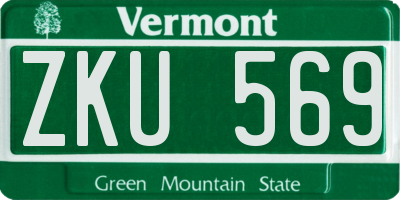 VT license plate ZKU569