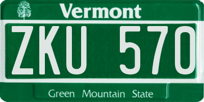 VT license plate ZKU570