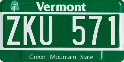 VT license plate ZKU571