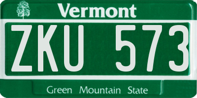 VT license plate ZKU573