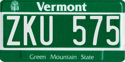 VT license plate ZKU575