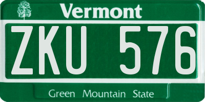 VT license plate ZKU576
