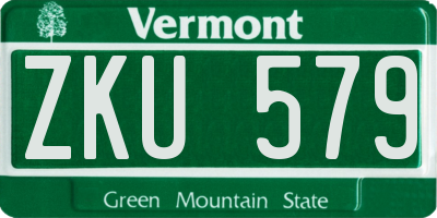VT license plate ZKU579