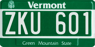 VT license plate ZKU601