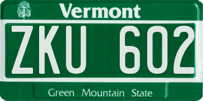 VT license plate ZKU602