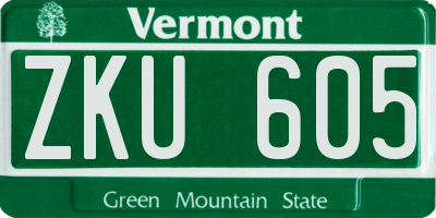 VT license plate ZKU605