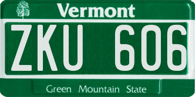 VT license plate ZKU606