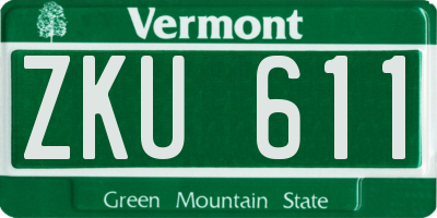 VT license plate ZKU611