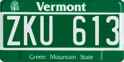 VT license plate ZKU613