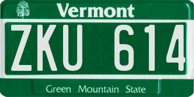VT license plate ZKU614