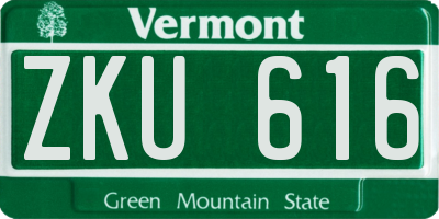 VT license plate ZKU616