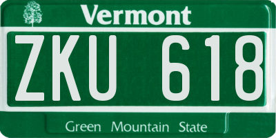 VT license plate ZKU618