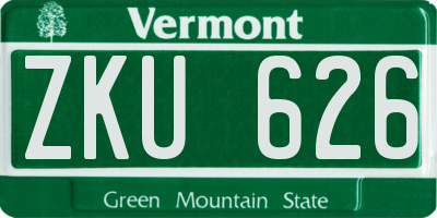 VT license plate ZKU626