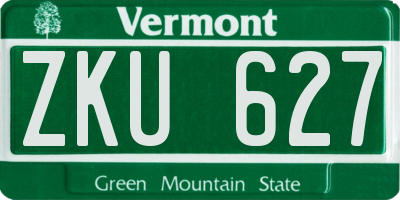 VT license plate ZKU627