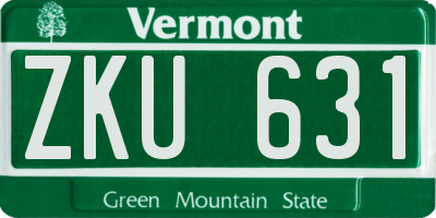 VT license plate ZKU631