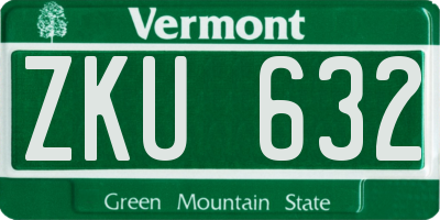 VT license plate ZKU632