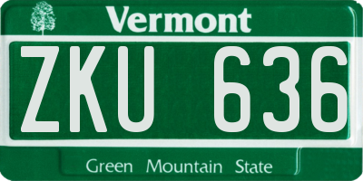 VT license plate ZKU636