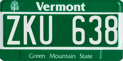 VT license plate ZKU638