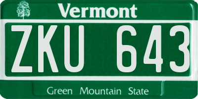 VT license plate ZKU643
