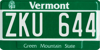 VT license plate ZKU644
