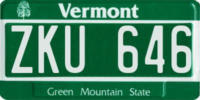 VT license plate ZKU646