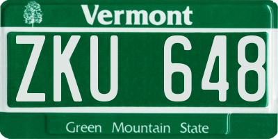 VT license plate ZKU648