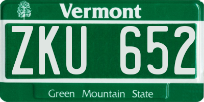 VT license plate ZKU652