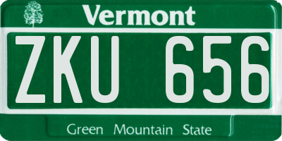 VT license plate ZKU656