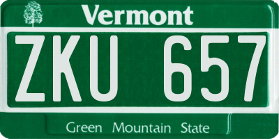 VT license plate ZKU657