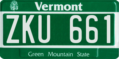 VT license plate ZKU661