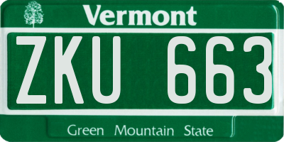 VT license plate ZKU663
