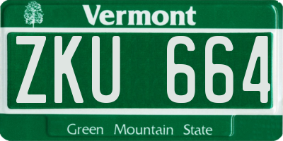 VT license plate ZKU664
