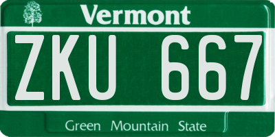 VT license plate ZKU667