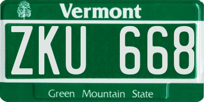 VT license plate ZKU668
