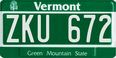 VT license plate ZKU672