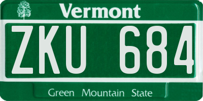 VT license plate ZKU684