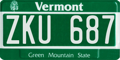 VT license plate ZKU687