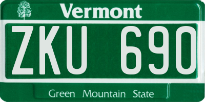 VT license plate ZKU690