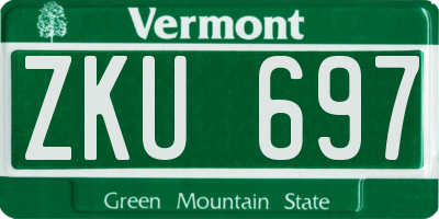 VT license plate ZKU697
