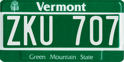 VT license plate ZKU707