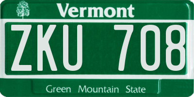 VT license plate ZKU708