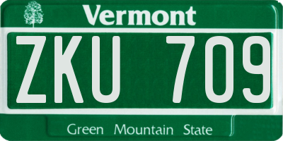 VT license plate ZKU709