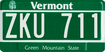 VT license plate ZKU711