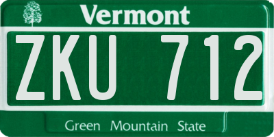 VT license plate ZKU712